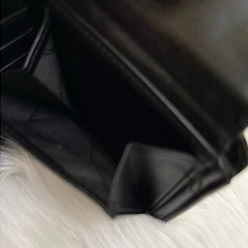 MICHAEL KORS - BLACK GREY TAN MONOGRAM SAFFIANO LEATHER BIFOLD WALLET